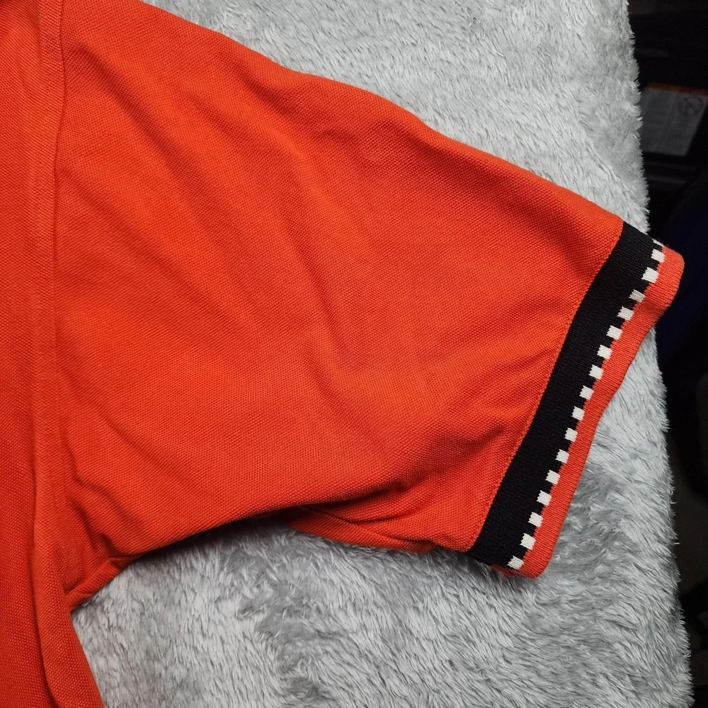 Harley Davidson Polo Shirt Mens 3XL Orange Black Screamin Eagle Biker Colorblock - Picture 5 of 13